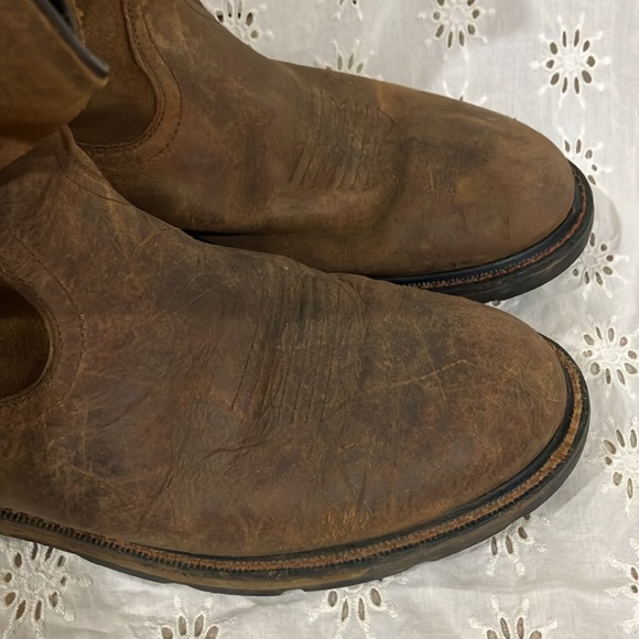 13D Men’s Wide ARIAT MEN'S GROUNDBREAKER BROWN ROUND TOE WORK BOOTS 10014238 - Picture 3 of 8